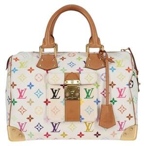 LOUIS VUITTON Monogram Multicolor Speedy 30 Hand Bag White M92643